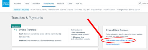 link external bank account