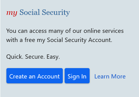 Signing into Social Security